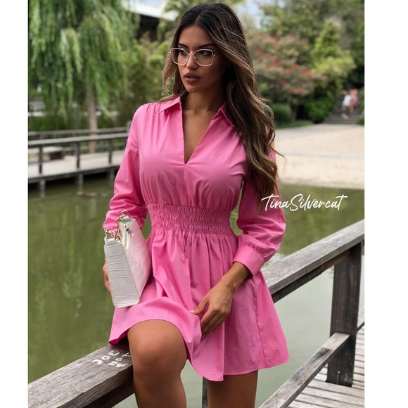 BLOGGER'S FAVE! Zara Barbie Pink Short Dress NWT - Picture 3 of 16